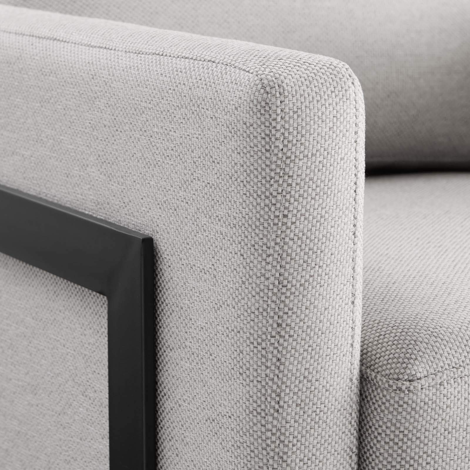 Modway Posse Upholstered Fabric Accent Chair - Black Modern Lounge Chair for Living Room, Bedroom & Office - Comfortable Seating for Home Decor