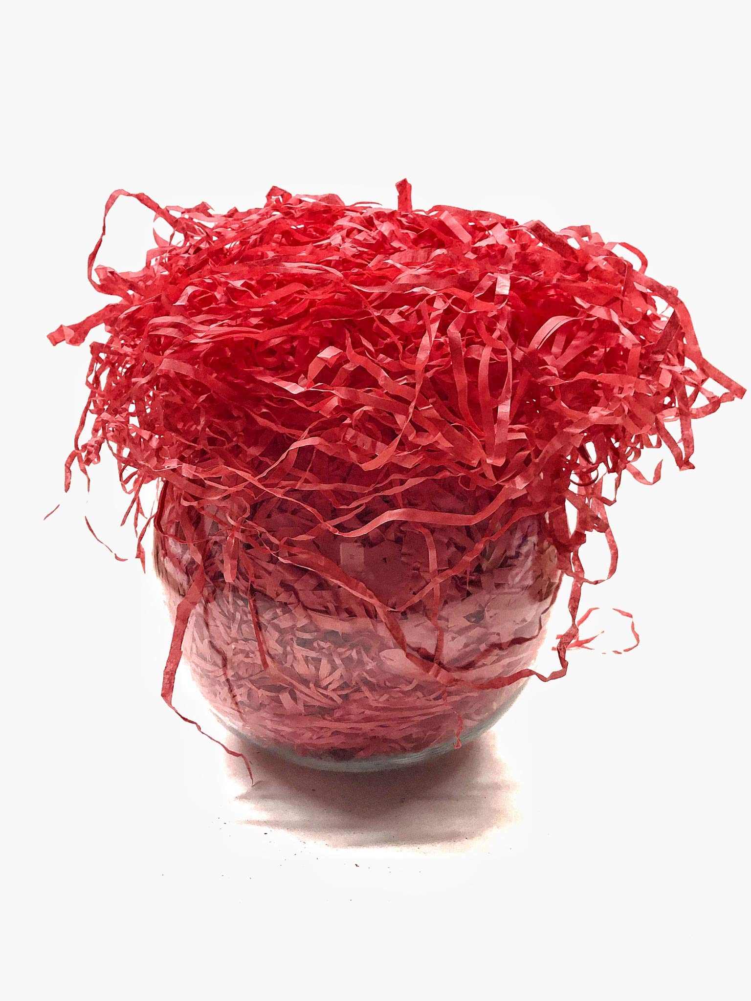 Eco-Friendly Shredded Paper Grass - 200g Gift Box & Basket Filler, Decorative Packaging Material for Parties, Easter, Christmas & DIY Crafts (Red)
