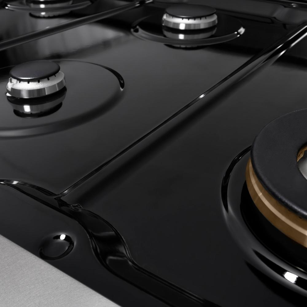 ZLINE 48 Inch Paramount 8-Burner Gas Rangetop with Porcelain Cooktop in Satin Stainless Steel (SRTS 48) - Professional Grade Stove for Large Kitchens, Restaurants & Home Chefs