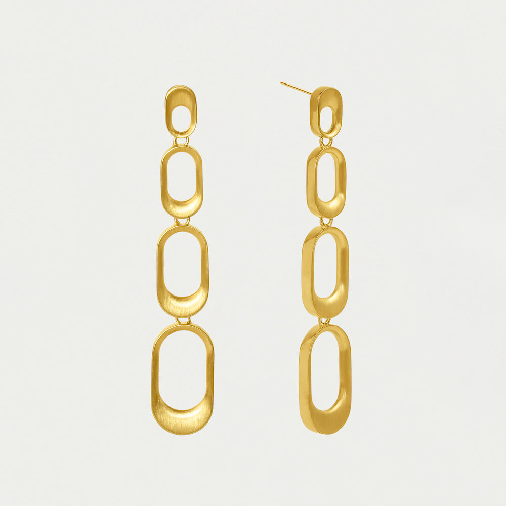 Bleecker Statement Drop Earrings in Gold - Elegant Dangle Earrings for Women, Perfect for Parties, Weddings & Special Occasions