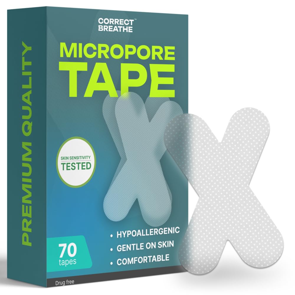 Hypoallergenic Gentle Micropore Tape - Latex-Free Medical Grade Adhesive Bandage for Sensitive Skin - No Residue Removal (70 Pack) - Ideal for Wound Care, First Aid Kits & Post-Surgery Dressings
