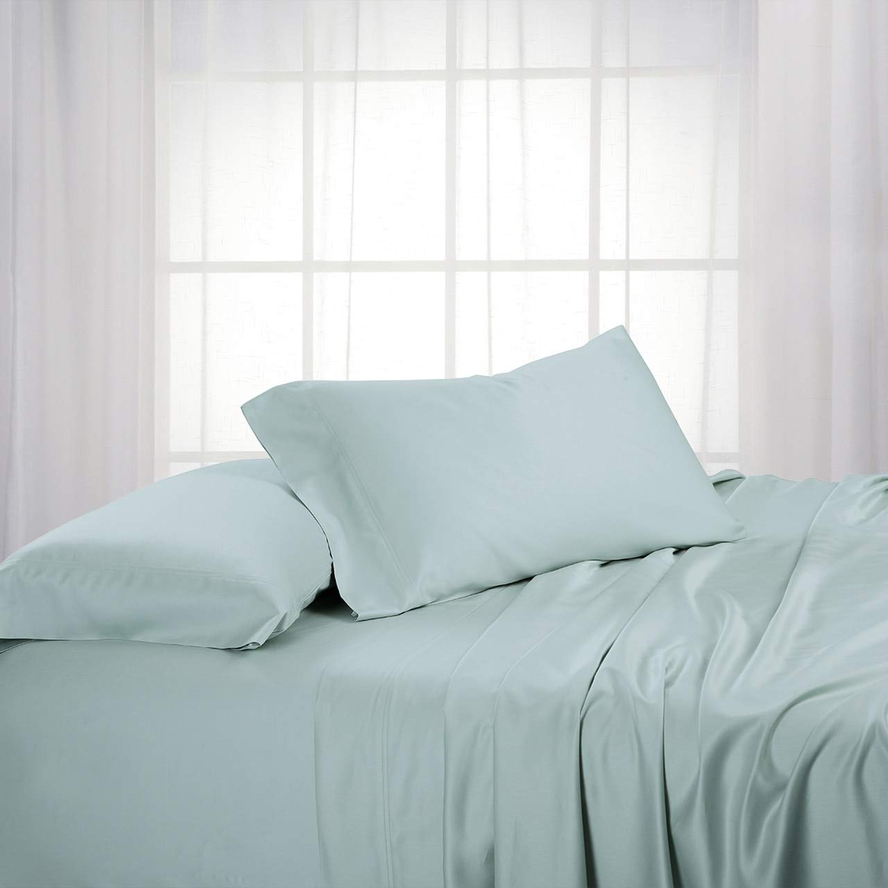 Luxury 100% Bamboo Viscose 600TC Pillowcases - Super Soft & Silky King Size Set (2 Pack) in Ocean Blue - Perfect for Bedroom, Hotel & Spa Relaxation