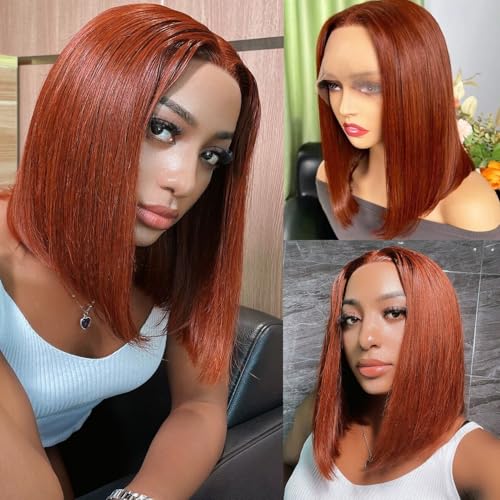 #0-13x6 Lace Frontal Reddish Brown