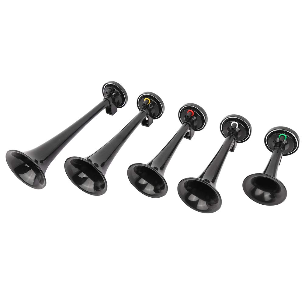 5 Trumpet Electric Air Horn Kit - 12V Train & Car Horn Replacement with Compressor - Loud Sound for Trucks, Boats, Emergency Vehicles - Perfect for Safety Alerts & Sporting Events