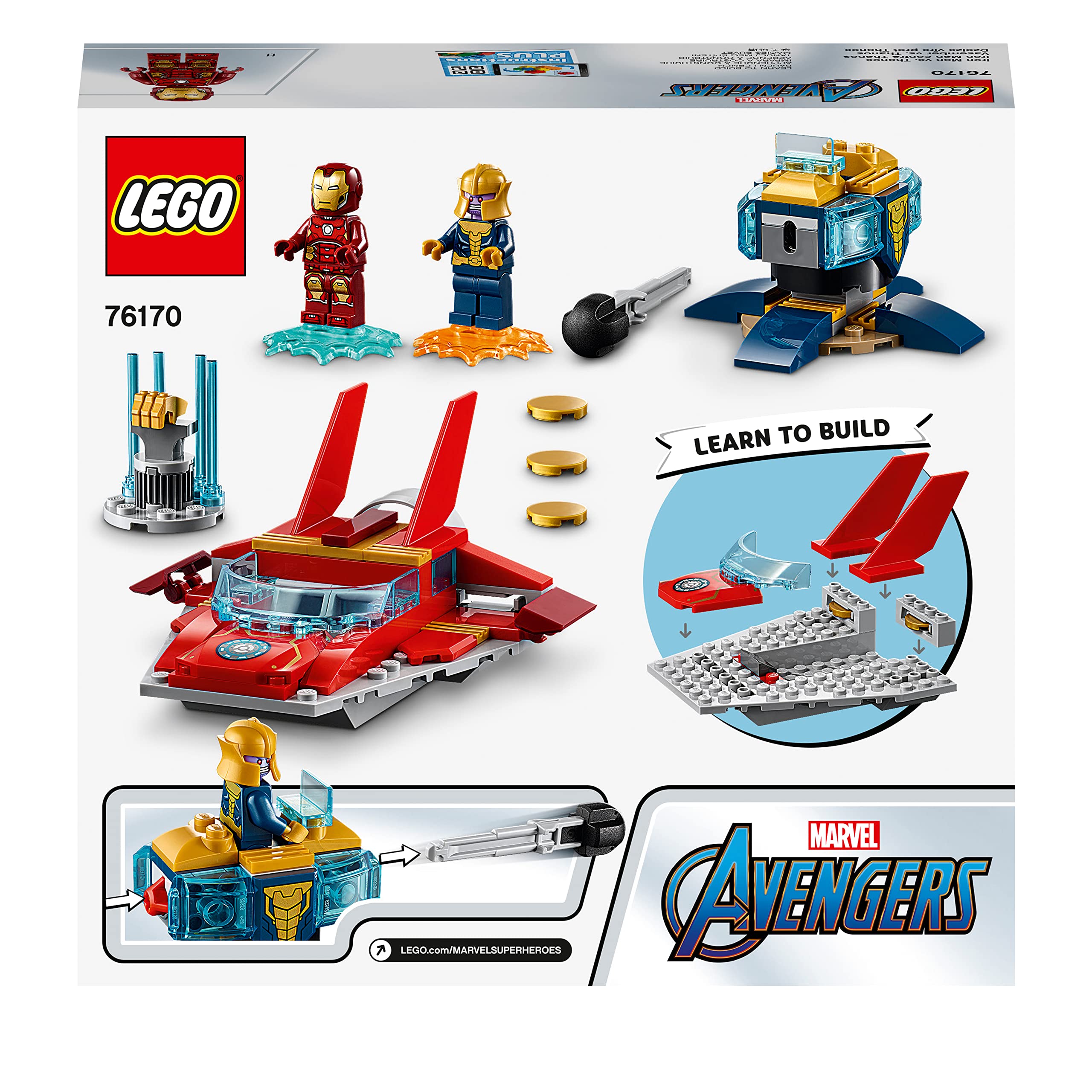LEGO 76170 Super Heroes Iron Man vs Thanos Building Blocks Set - Perfect for Marvel Fans, Kids Birthday Gifts & Superhero Toy Collections
