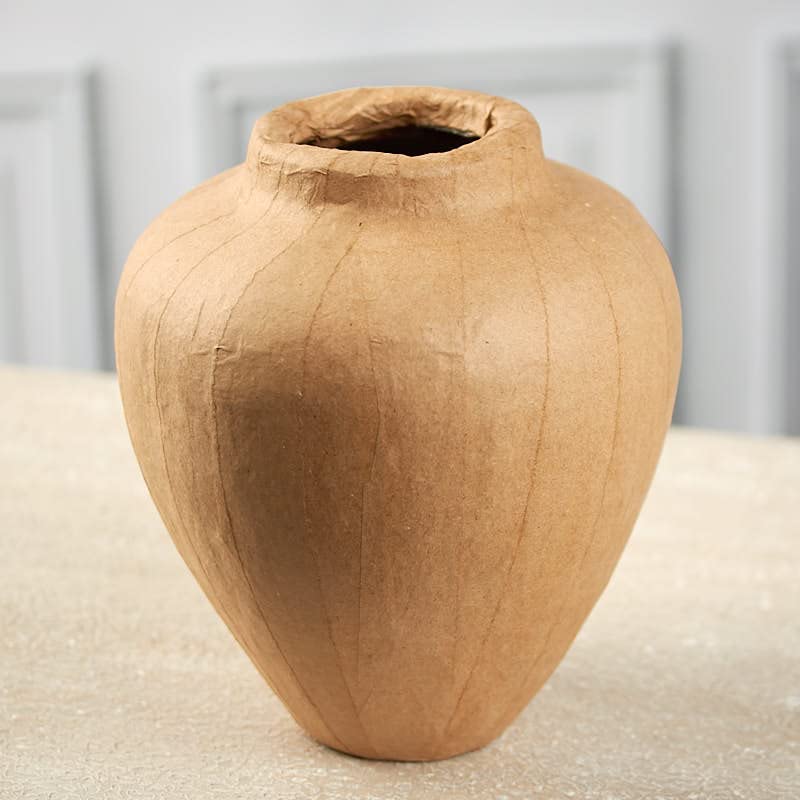 DIY Unfinished Paper Mache Vases Set of 2 - White Urn Vases for Crafting, Painting & Decorating - Perfect for Home Decor, Wedding Centerpieces & DIY Art Projects