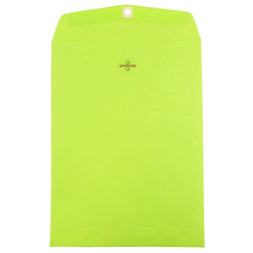 JAM PAPER 9 x 12 Inch Colored Envelopes with Secure Clasp Closure - Ultra Lime Green - Bulk Pack of 500 Envelopes per Box - Perfect for Mailing, Invitations, Business Correspondence & Gift Packaging