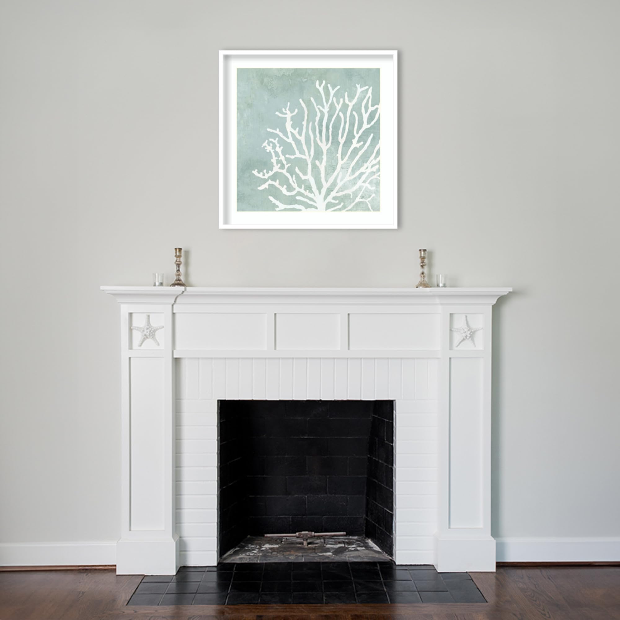 Amanti Art Framed Wall Art Print 33x33 Sea Crown II (Coral) by Aimee Wilson - Coastal Beach Decor, Large Ocean Painting for Living Room, Bedroom, Office - Perfect for Nautical & Boho Home Interior Design