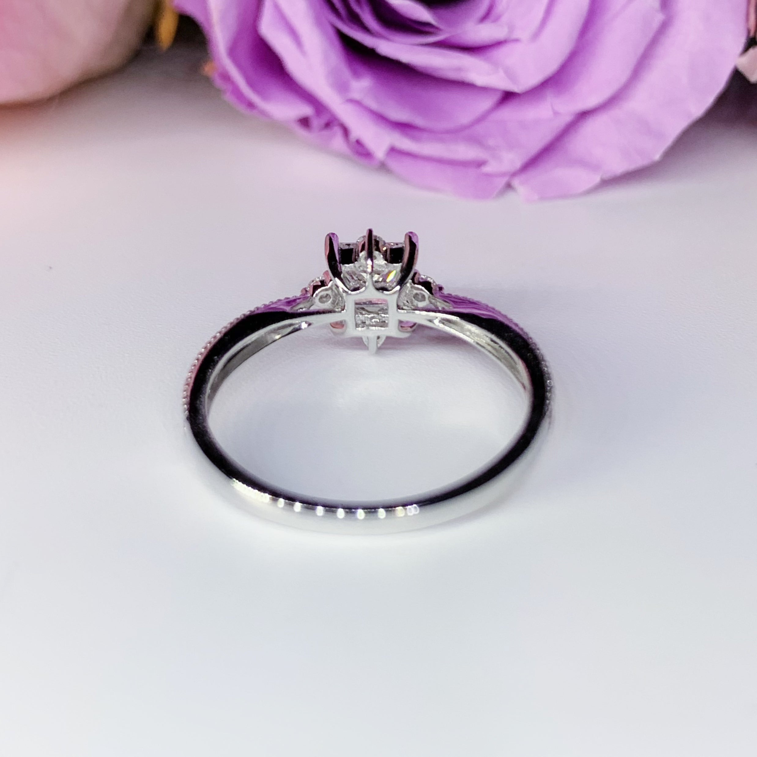 Princess Cut Halo Diamond Engagement Ring Setting - 14K White Gold Solitaire Wedding Band for Women, Perfect Proposal Gift & Anniversary Jewelry (LGR072S)