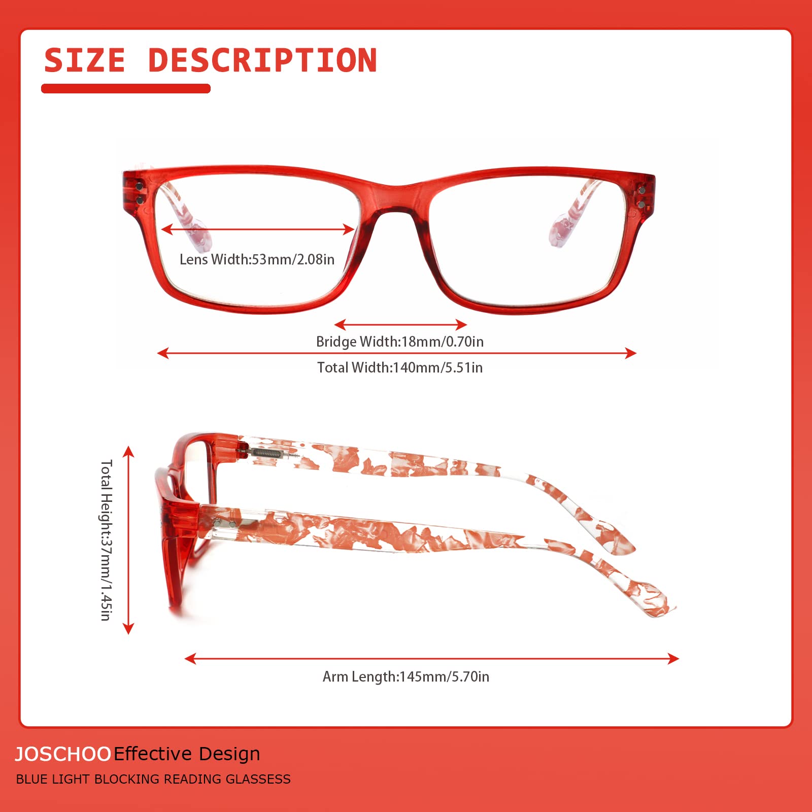 JOSCHOO 5 Pack Blue Light Blocking Reading Glasses - Anti Eyestrain Computer Glasses for Women & Men - Perfect for Office Work, Gaming & Screen Time