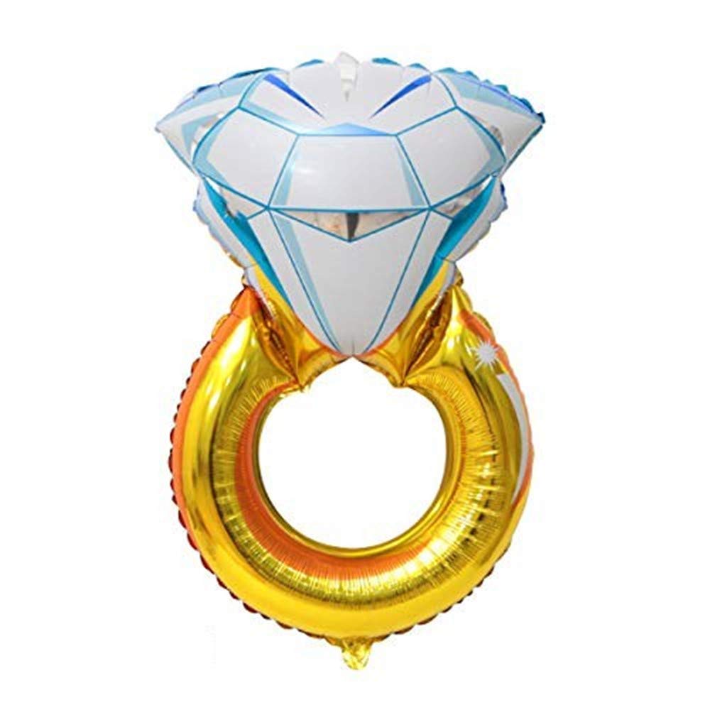 Giant Diamond Wedding Ring Balloons - Foil Balloons for Romantic Wedding, Bridal Shower, Anniversary & Engagement Party Decorations - Perfect for Photo Backdrops, Ceiling Decor & Event Centerpieces