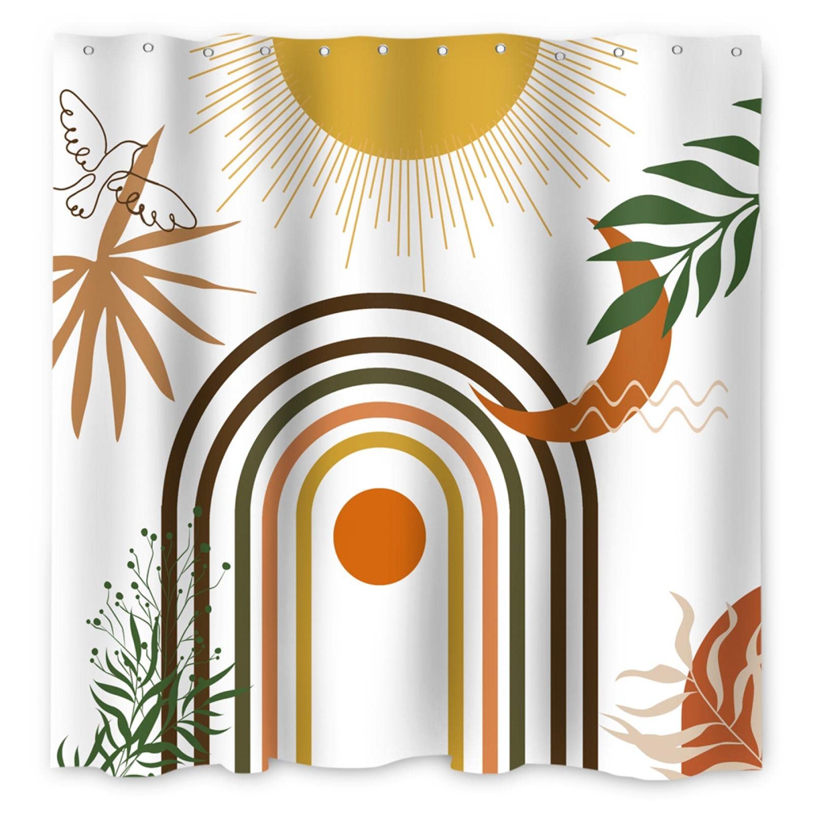 Nordic Abstract Art Boho Shower Curtain - Waterproof Polyester Bathroom Decor with Morandi Color Block Design - 59x71 Inches (150x180cm) - Perfect for Modern, Minimalist & Scandinavian Style Bathrooms