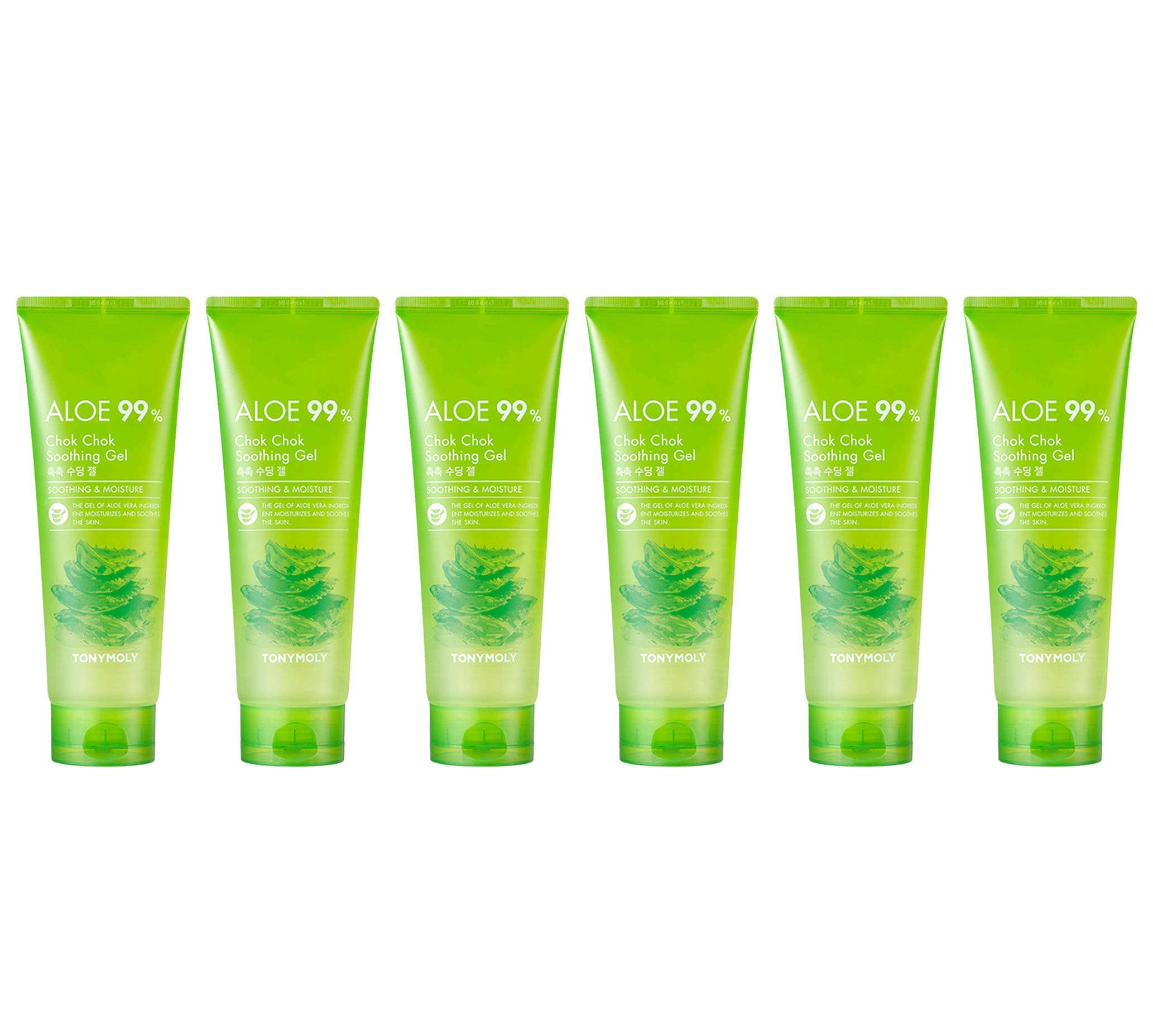TONYMOLY Chok Chok Aloe Soothing Gel - 99% Pure Aloe Vera Gel for Face & Body Hydration, Korean Skincare Moisturizer for Sunburn Relief & Dry Skin Care - Perfect for Easter Basket Stuffers & Summer Skin Protection
