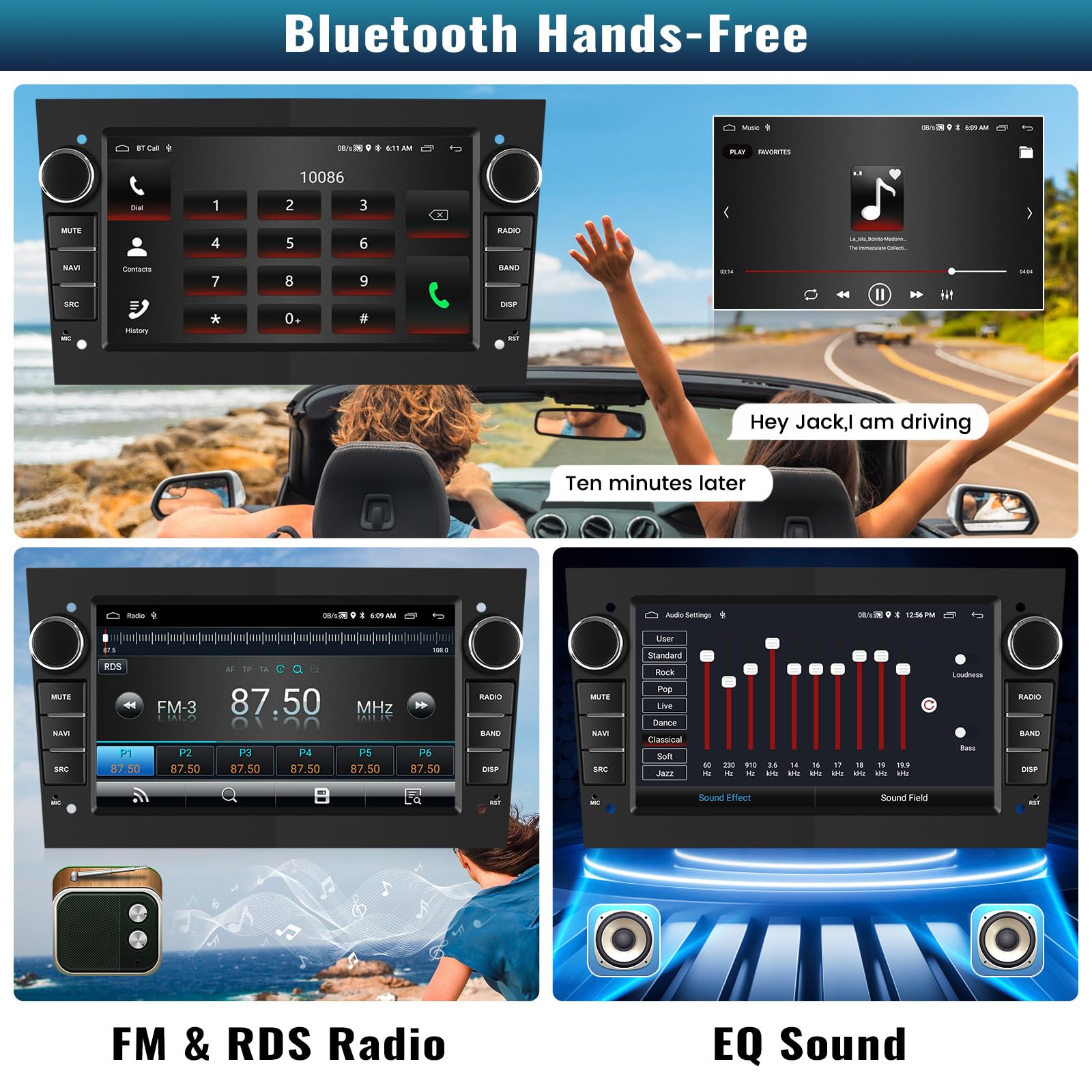 2G+64G CAMECHO Android 13 Car Stereo for Opel Astra Corsa Vauxhall Meriva Zafira - 7