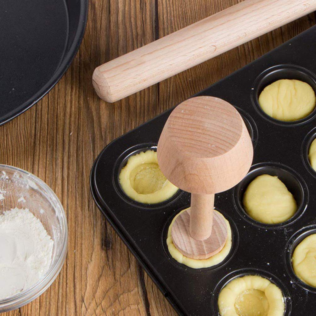 HEALLILY Double-Sided Tart Tamper Mold - Portable Egg Tart Pastry Pusher & Vegetable Pounder - Kitchen Gadget for Baking, Cooking, Home & Restaurant Use - Perfect for Making Tarts, Pastries, and Crushing Vegetables