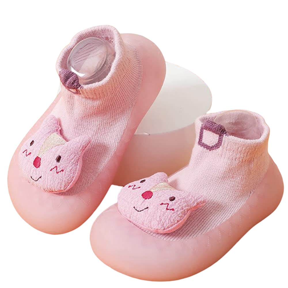 Non-Slip Baby Walking Shoes 0-36 Months - Soft Sole Toddler First Walkers with Cute Animal Designs | Breathable Lightweight Rubber Sole Slippers for Boys & Girls | Perfect for Indoor Play, Daycare & First Steps