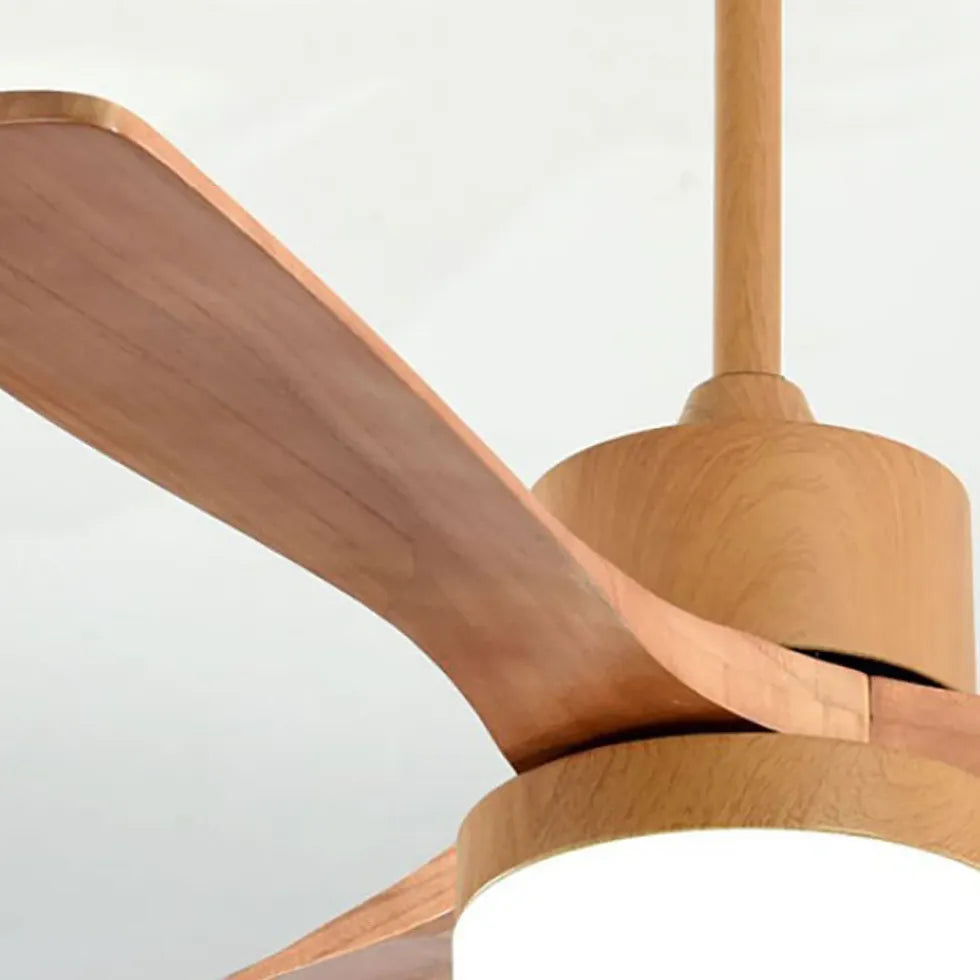 3-Blade Wooden Ceiling Fan with LED Light Kit - Modern Rustic Home Decor for Bedroom, Living Room & Patio