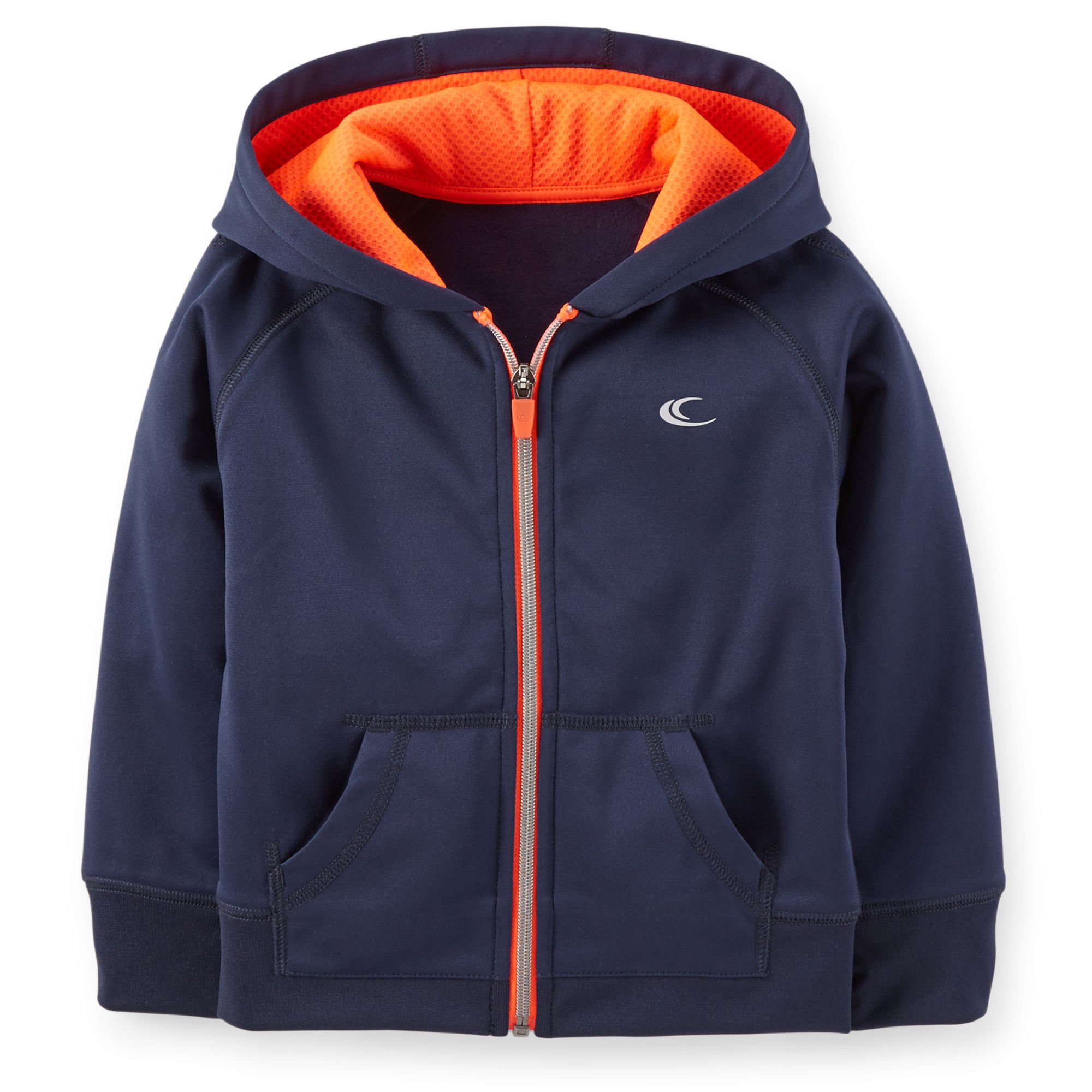 Carters Boys Tricot Active Jacket - Navy Blue Lightweight Hooded Jacket for Toddlers Size 2T | Outdoor Play, Spring & Fall Layering Essential
