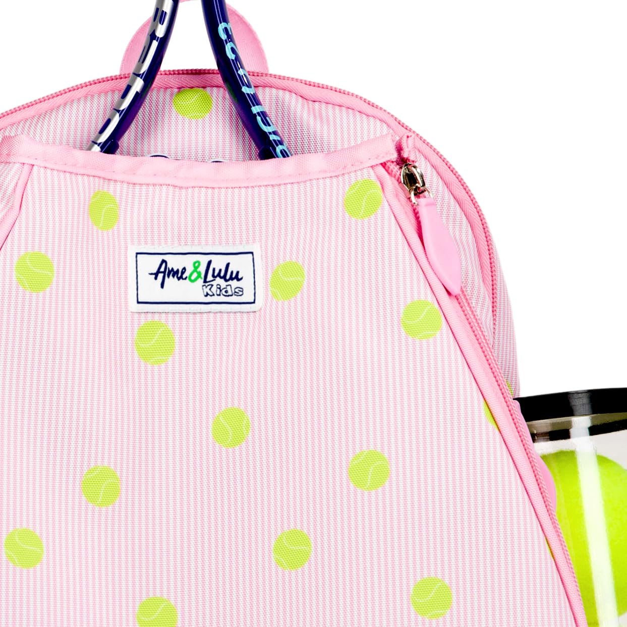 Ame & Lulu Little Love Tennis Backpack for Kids - Cute Girls Sports Backpack with Insulated Lunch Box Pocket - Perfect for Tennis Practice, School, and Travel