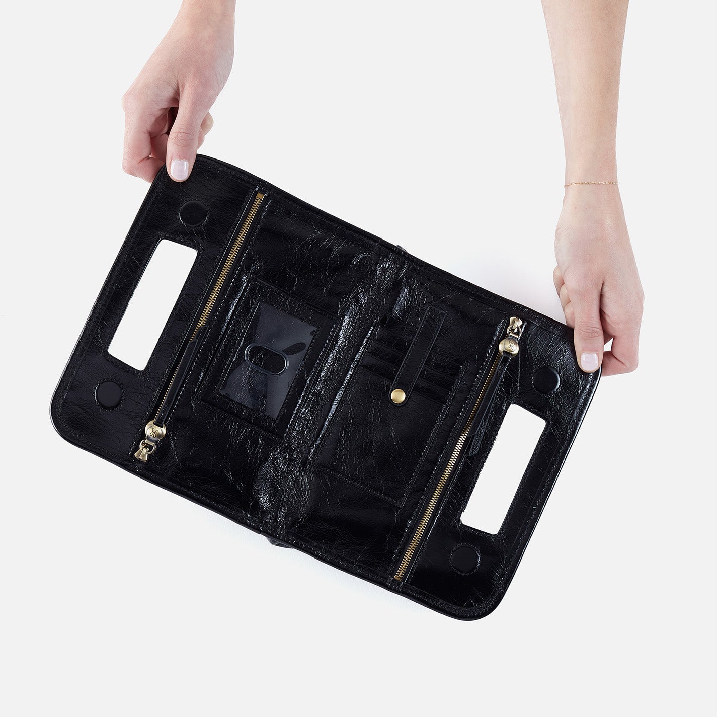 Ace Clutch in Polished Leather - Black | Premium Women's Handbag for Evening Parties, Weddings & Special Occasions