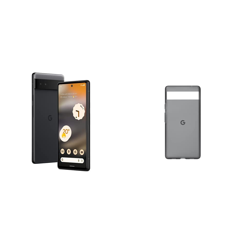 Google Pixel 6a Phone with Protective Case - Charcoal Color | Slim Fit Shockproof Cover for Pixel 6a | Perfect for Daily Use, Travel & Outdoor Activities