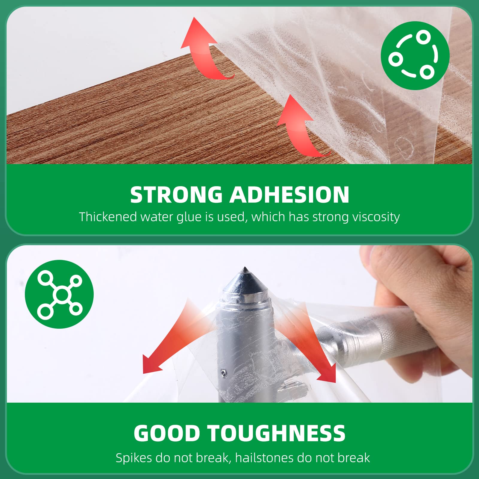 Greenhouse Repair Tape - 6.3 mil Thickness Clear UV Resistant Plastic Sheeting Tape (2in x 213ft) for Greenhouse Coverings, Poly Film Repairs & DIY Garden Projects - Perfect for Patching Holes, Sealing Edges & Protecting Plants