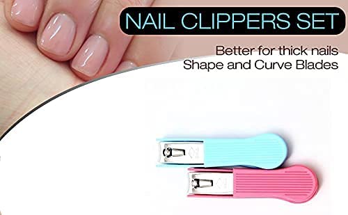 Premium Stainless Steel Nail Clipper Set - 3 Pack Heavy Duty Nail Trimmers for Thick & Ingrown Nails with Ergonomic Handle for Men & Women - Perfect for Home, Travel, and Salon Use