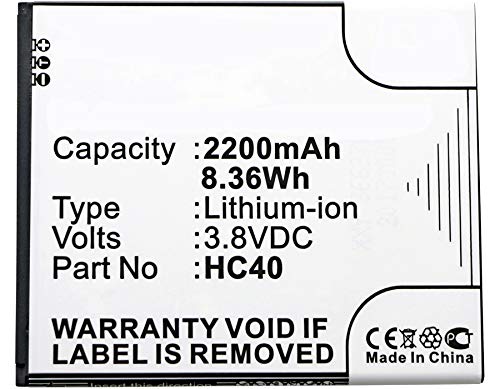 Synergy Digital Li-ion 2200mAh High Capacity Battery for Motorola XT1754 & HC40 - Replacement Cell Phone Battery for Extended Usage | Perfect for Travel, Business, and Everyday Smartphone Power Needs