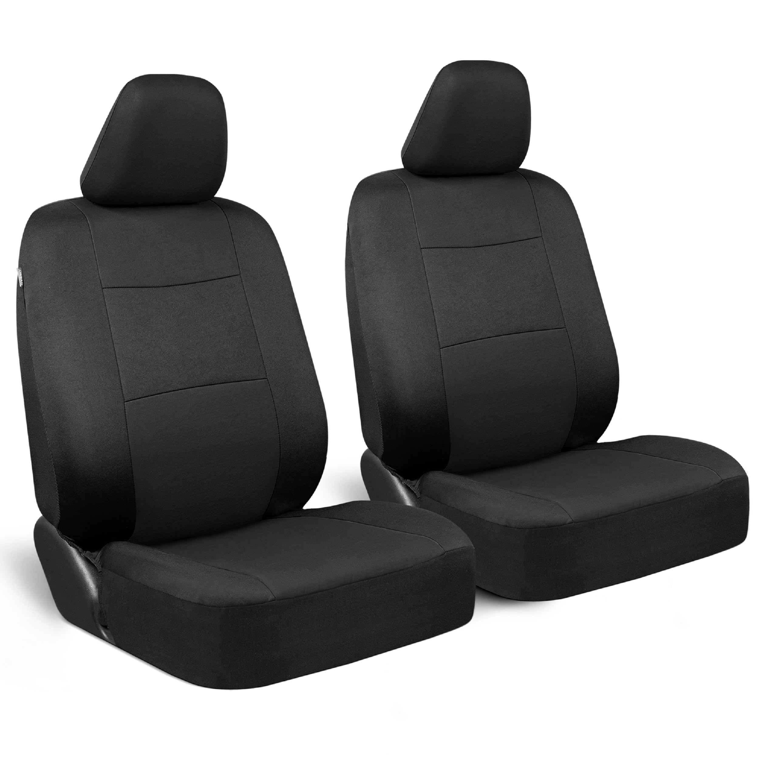 BDK PolyPro 2-Pack Universal Front Car Seat Covers Set - Black/Black | Easy Install Protective Covers for Cars, Trucks, Vans, SUVs & Sedans | Perfect for Daily Commute, Road Trips & Pet Protection