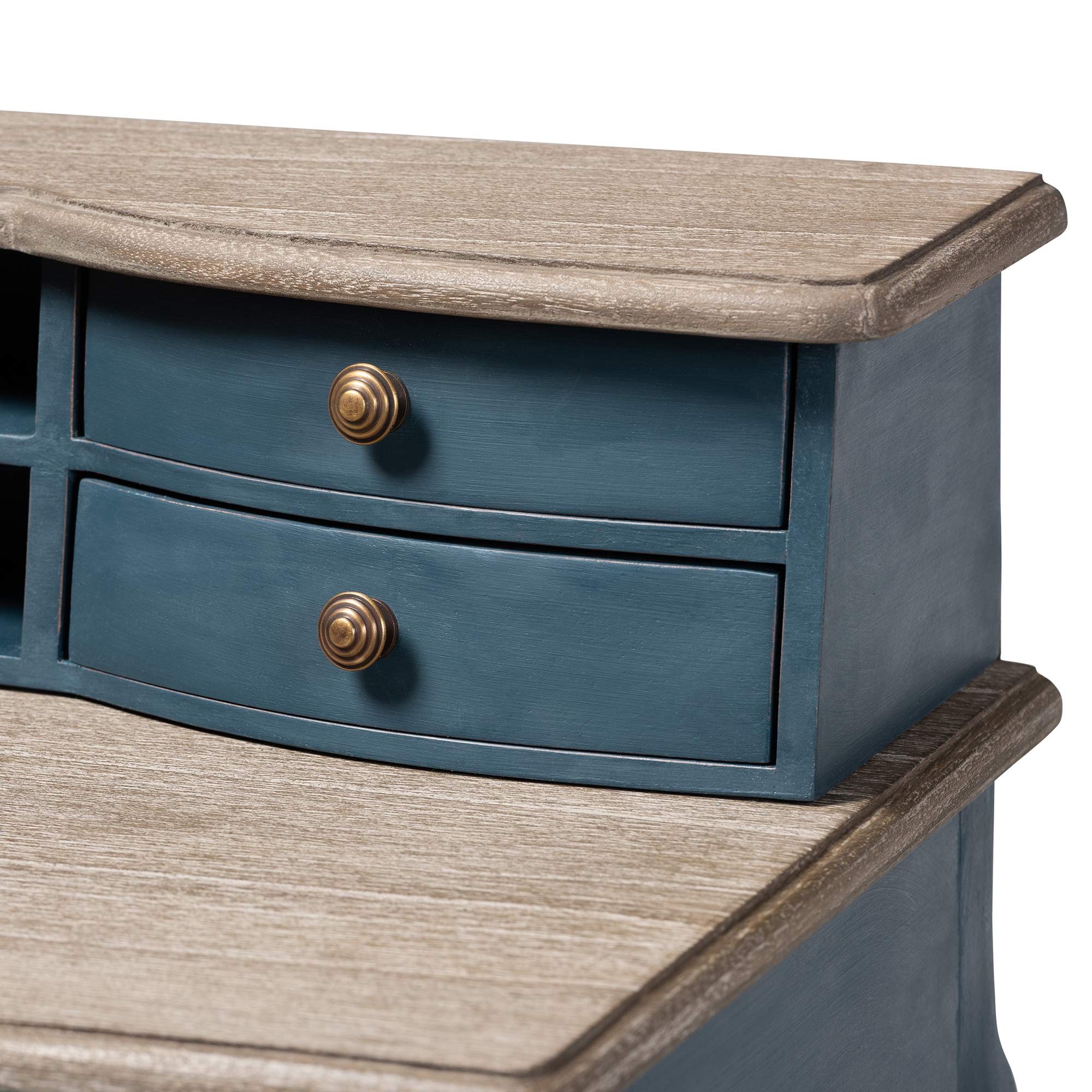 Baxton Studio Desk Blue Oak - Perfect for Home Office & Workspace