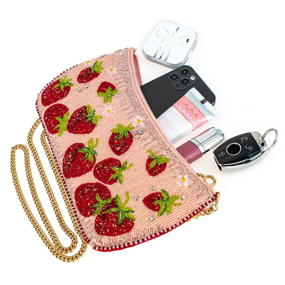 Mary Frances Strawberry Fields Crossbody Bag in Pink - Stylish Women's Handbag for Everyday Use, Parties & Special Occasions