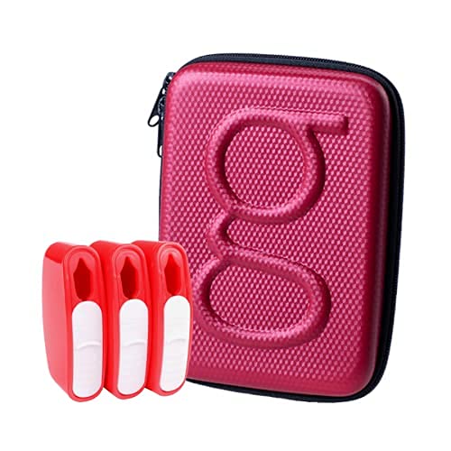 Glucology Diabetes Travel Essentials Kit - Red Classic Diabetes Travel Case with 3 Travel Sharps Disposal Containers | Portable Blood Sugar Management for Diabetics on the Go