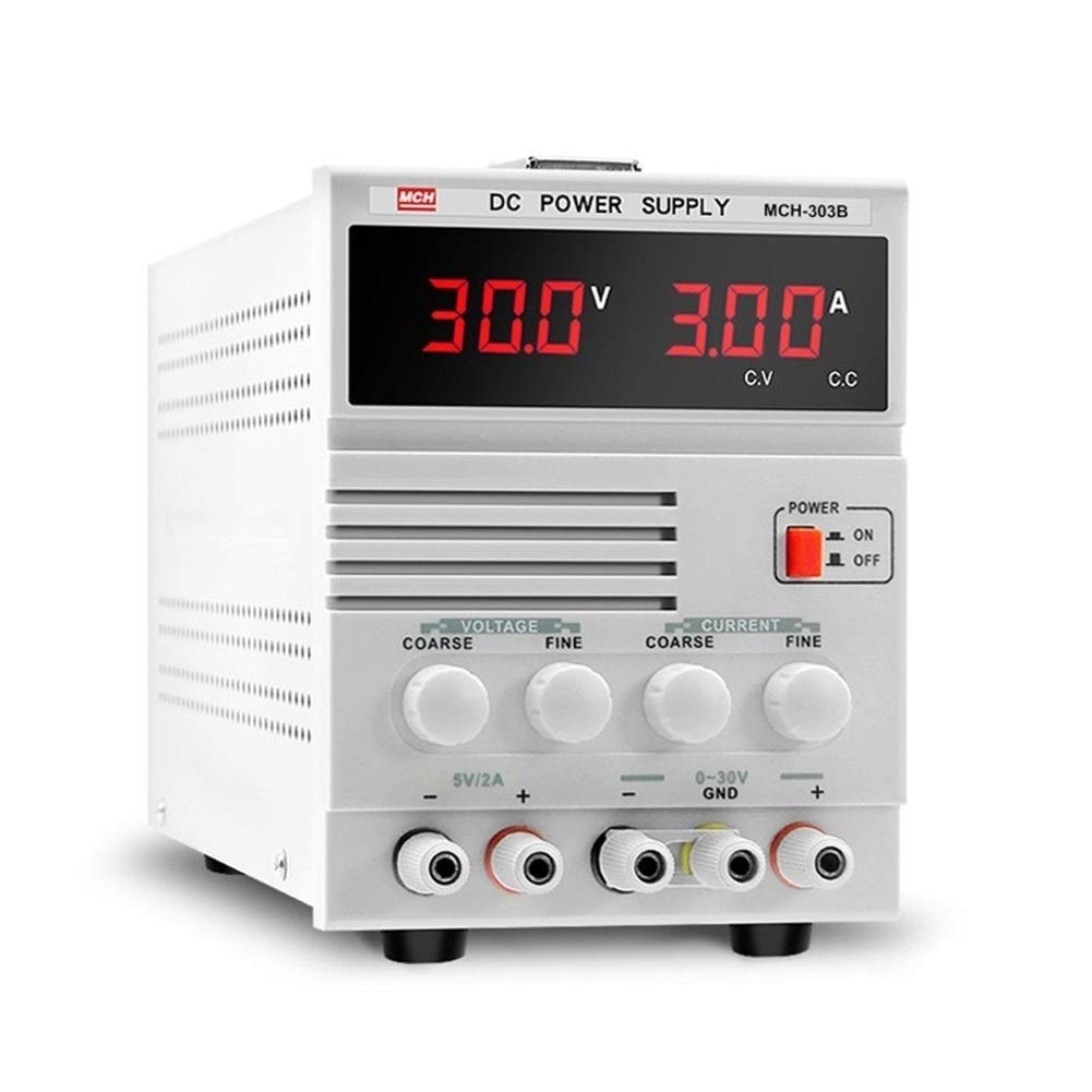 NHJYKJ MCH-303B Adjustable 30V 3A DC Power Supply with Digital Display - Precision Linear Power Source for Phone & Notebook Repair, Laboratory Use, Electronics Testing (110V Input) - Ideal for DIY Projects, Circuit Debugging & Educational Experiments