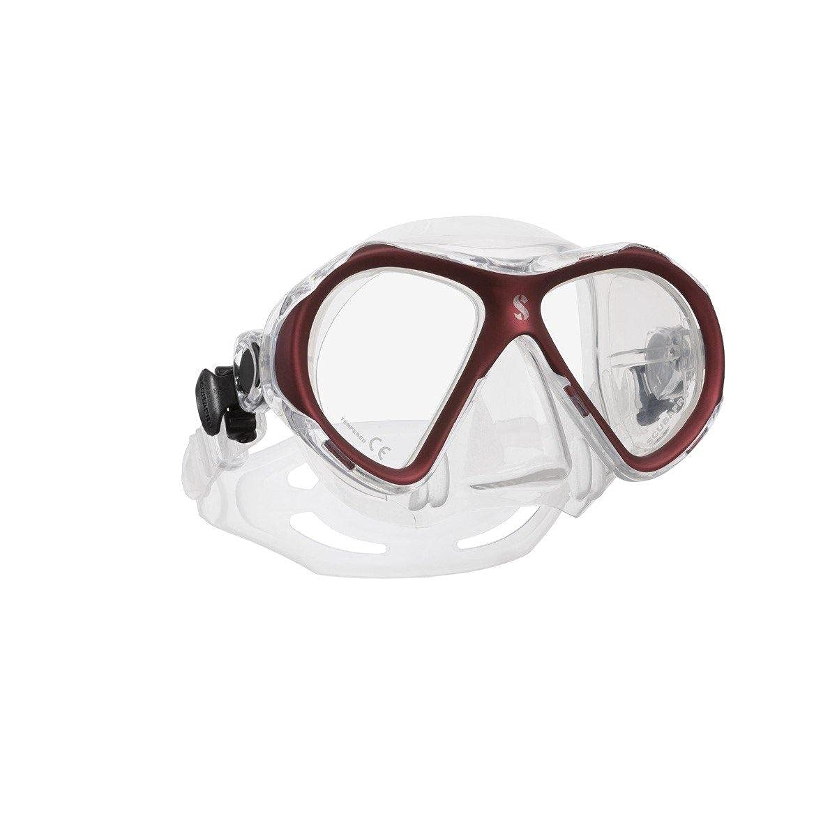 SCUBAPRO Spectra Mini Scuba Mask - Ultra Clear Dual Lens, EZ Equalize Nose Pocket for Small Divers - Clear/Blue - Perfect for Snorkeling, Scuba Diving & Underwater Photography