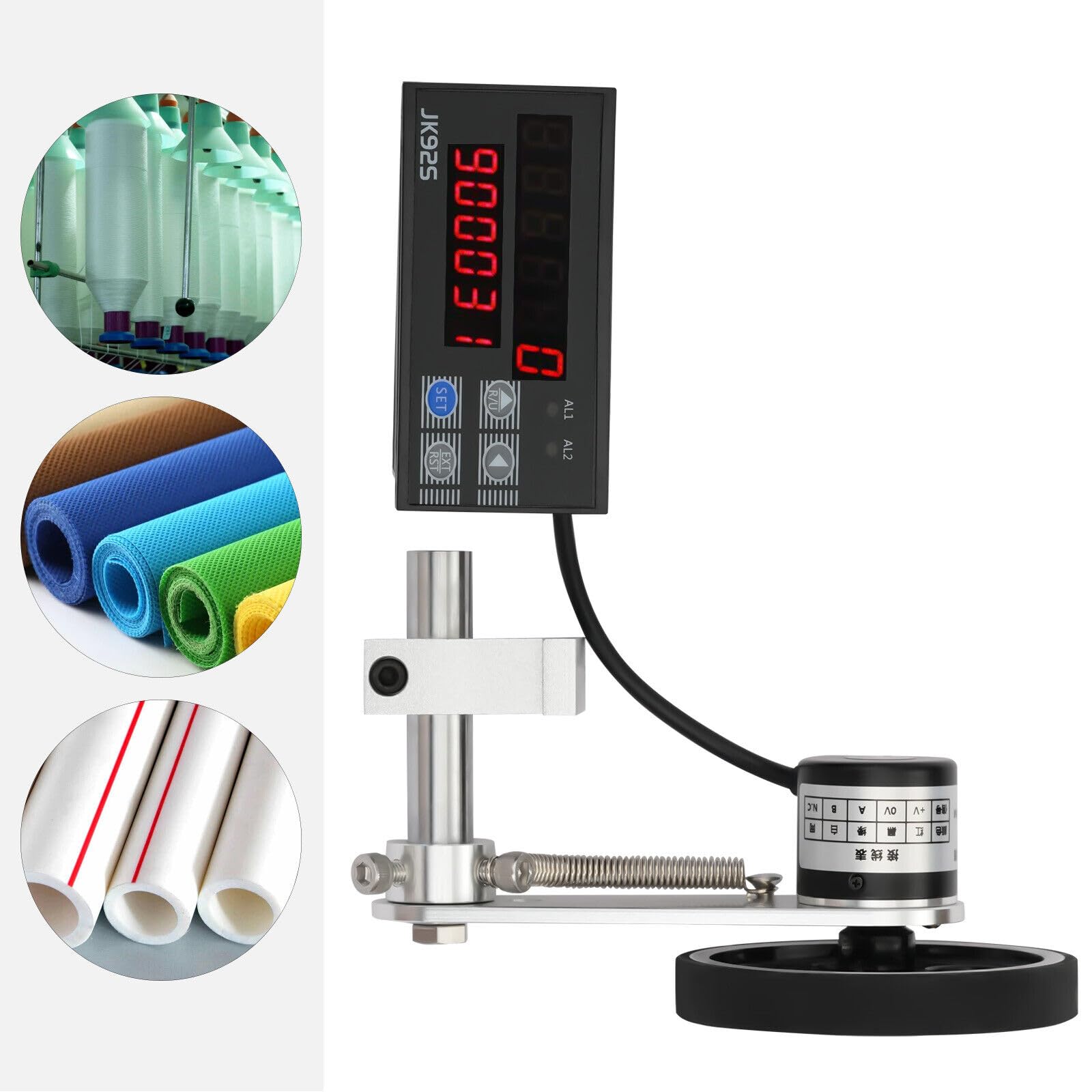 Digital Meter Counter with Rolling Wheel & Rotary Encoder - High Accuracy Length Measuring Tool for Fabric, Wire, Pipe & Textile Measurement | Perfect for Construction, Sewing & Industrial Applications