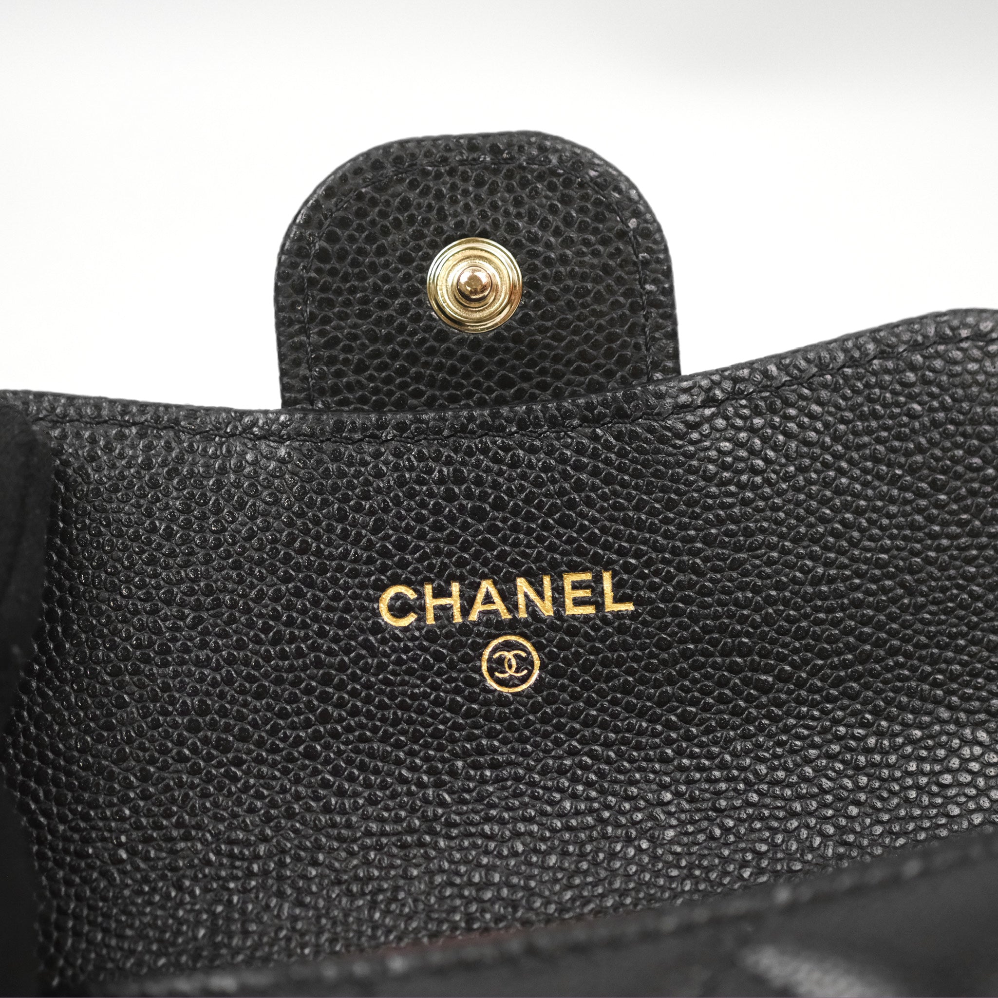 Chanel Caviar Quilted Flap Card Holder in Black with Gold Hardware - Luxury Compact Wallet for Everyday Use & Special Occasions