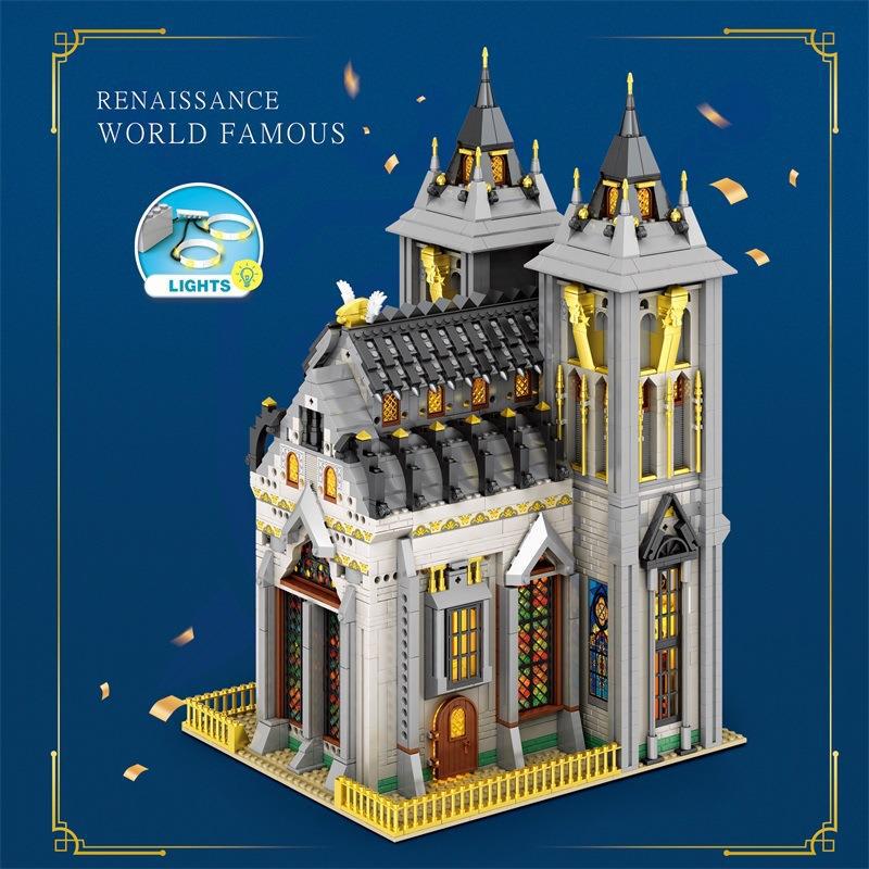 Reobrix 66027 European Century Churches Building Blocks Set - 3468 PCS Medieval Architecture Model Kit for Adults & Teens - Perfect for Collectors, Home Decor, and Creative Gift Ideas