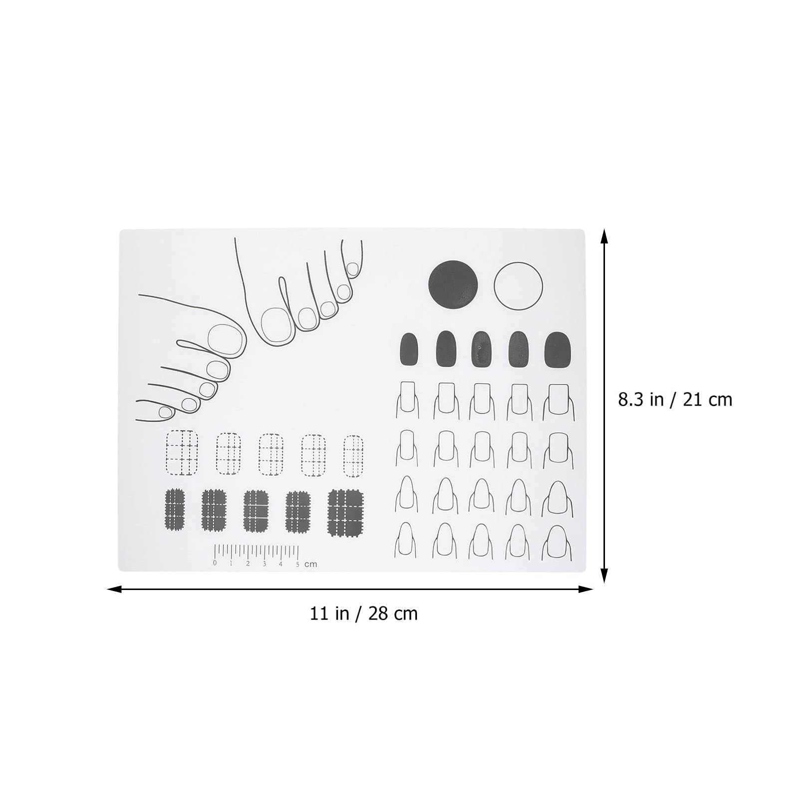 Professional Silicone Manicure Mat for Acrylic Nails - Non-Slip Nail Art Training Pad, Reusable Nail Extension Practice Mat with Stamped Guide - Perfect for Salon, Home DIY Nail Art & Beauty Training