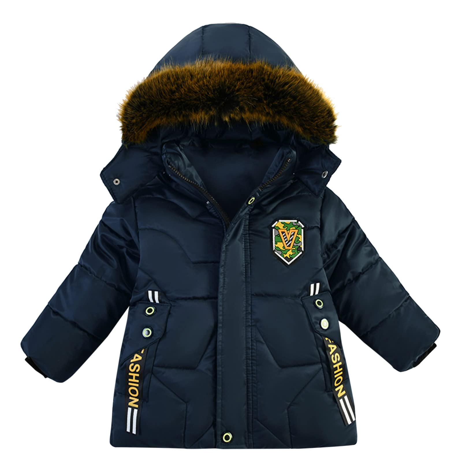 **Boys Winter Hooded Jacket - Warm Kids Coat for Cold Weather - Outdoor Play, School & Snow Activities**
