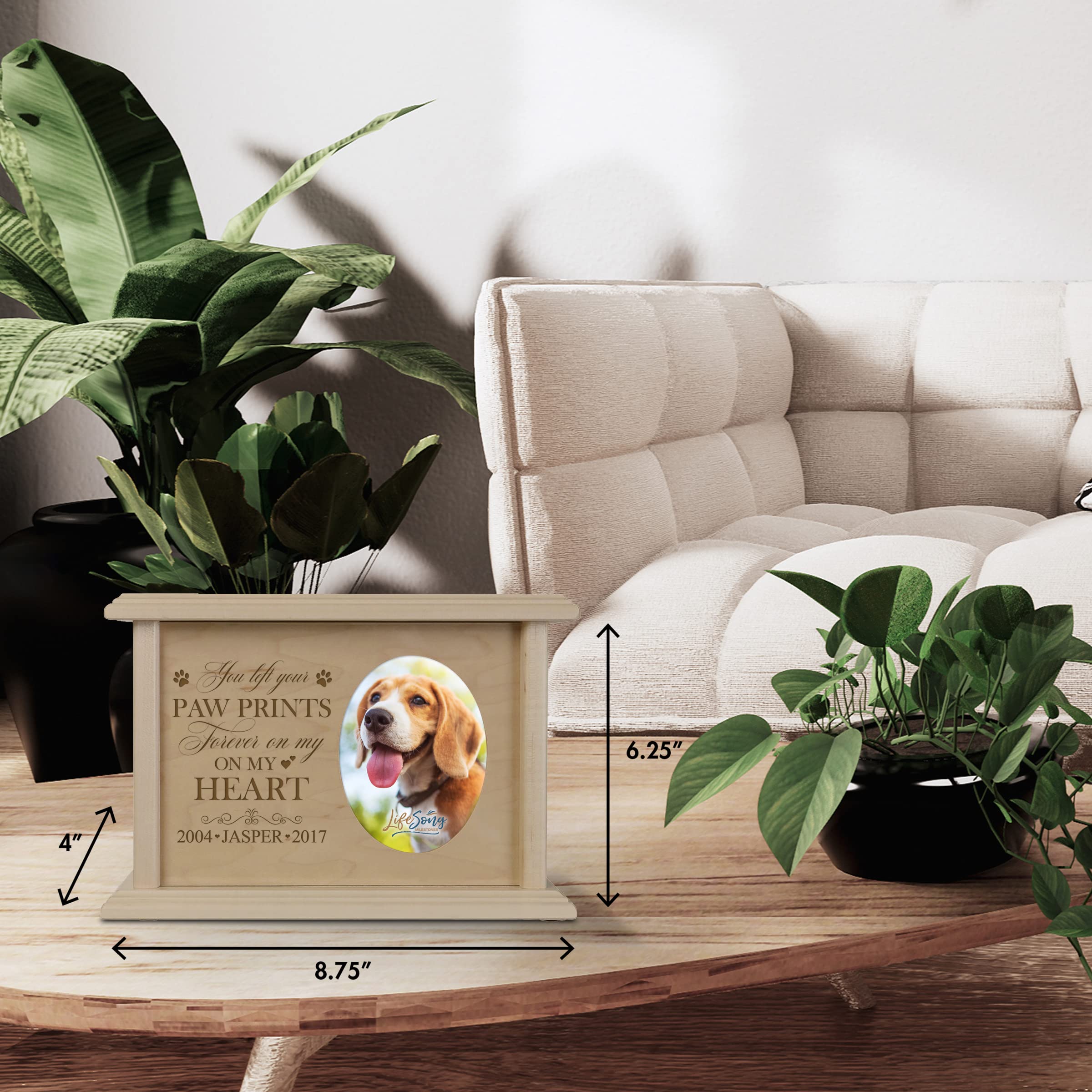 Personalized Pet Memorial Urn - Custom Engraved Wooden Keepsake Box for Dog & Cat Ashes - Wall Mount or Tabletop Display - Perfect for Honoring Beloved Pets at Home or Memorial Services