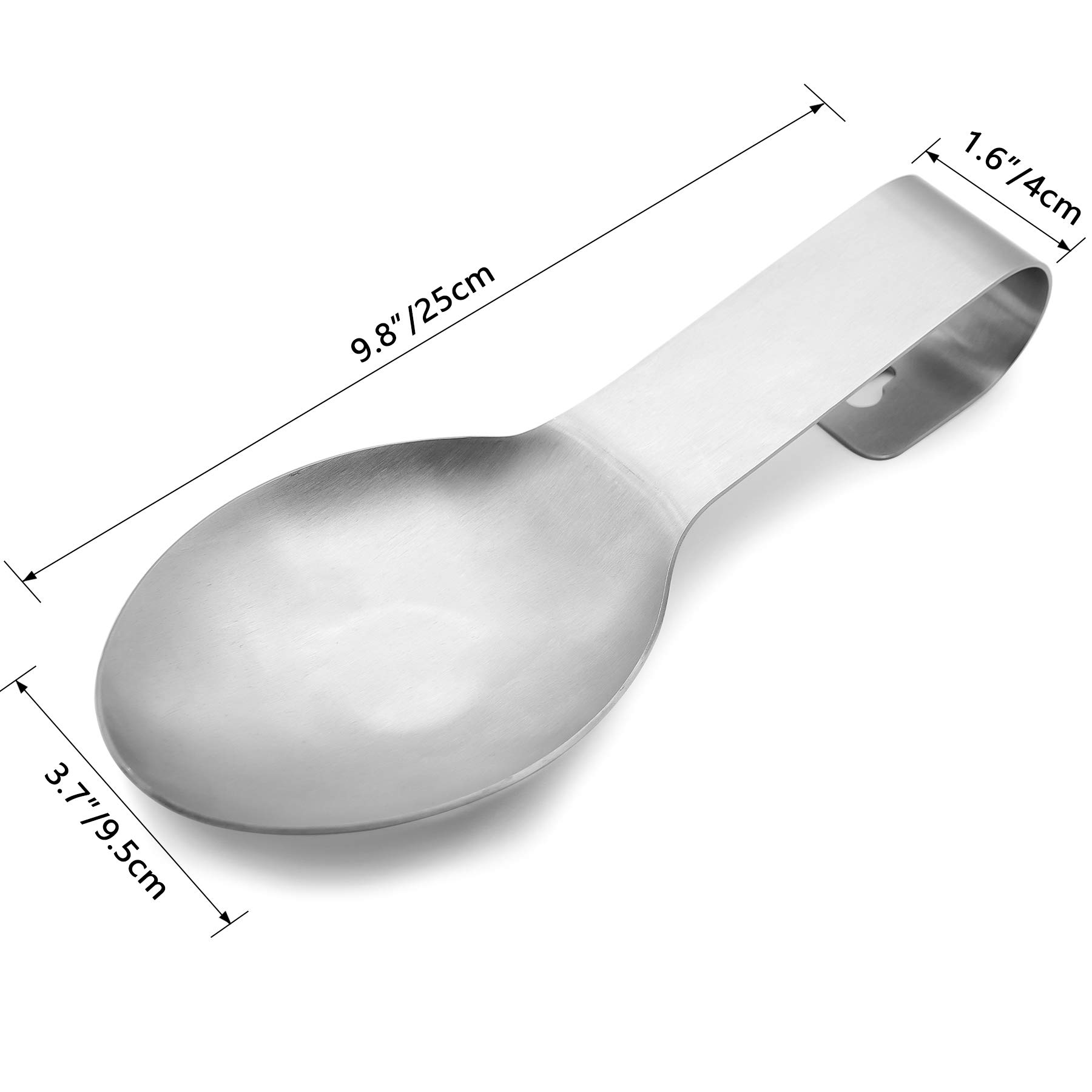 Stainless Steel Spoon Rest for Kitchen Counter & Stove Top - Durable Ladle & Spatula Holder - Silver Kitchen Utensil Accessories for Cooking & Baking