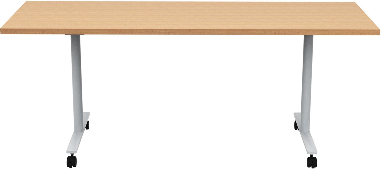 Safco JURNI 72 x 24 Inch Mobile Flip Table with Locking Casters - Adjustable Height Workstation for Office, Classroom, or Home Use [JN7224NFLPCA]