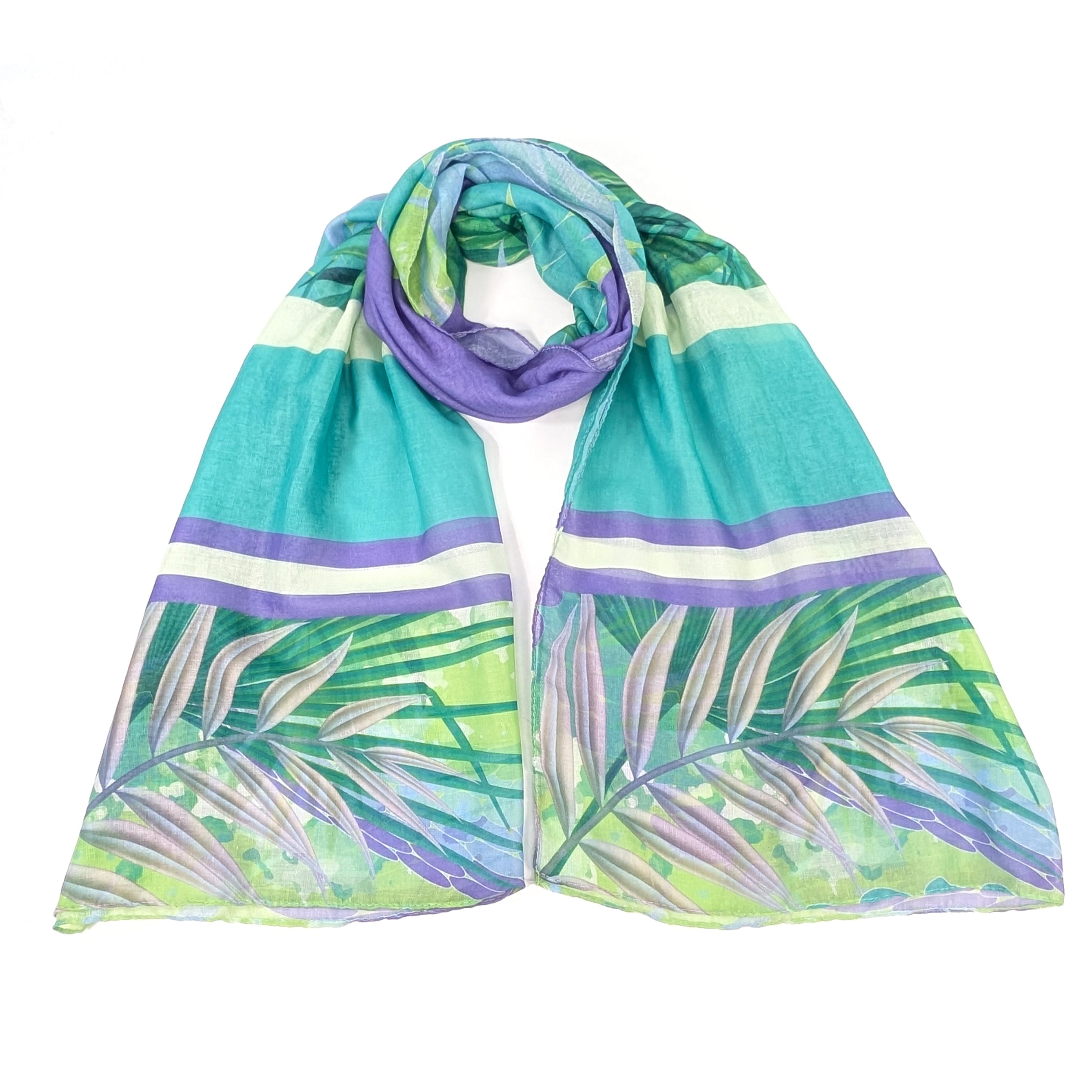 Stylish Tropical Block Color Scarf (50x180cm) - Vibrant Green for Women | Perfect for Beach Outfits, Summer Fashion & Travel Accessories