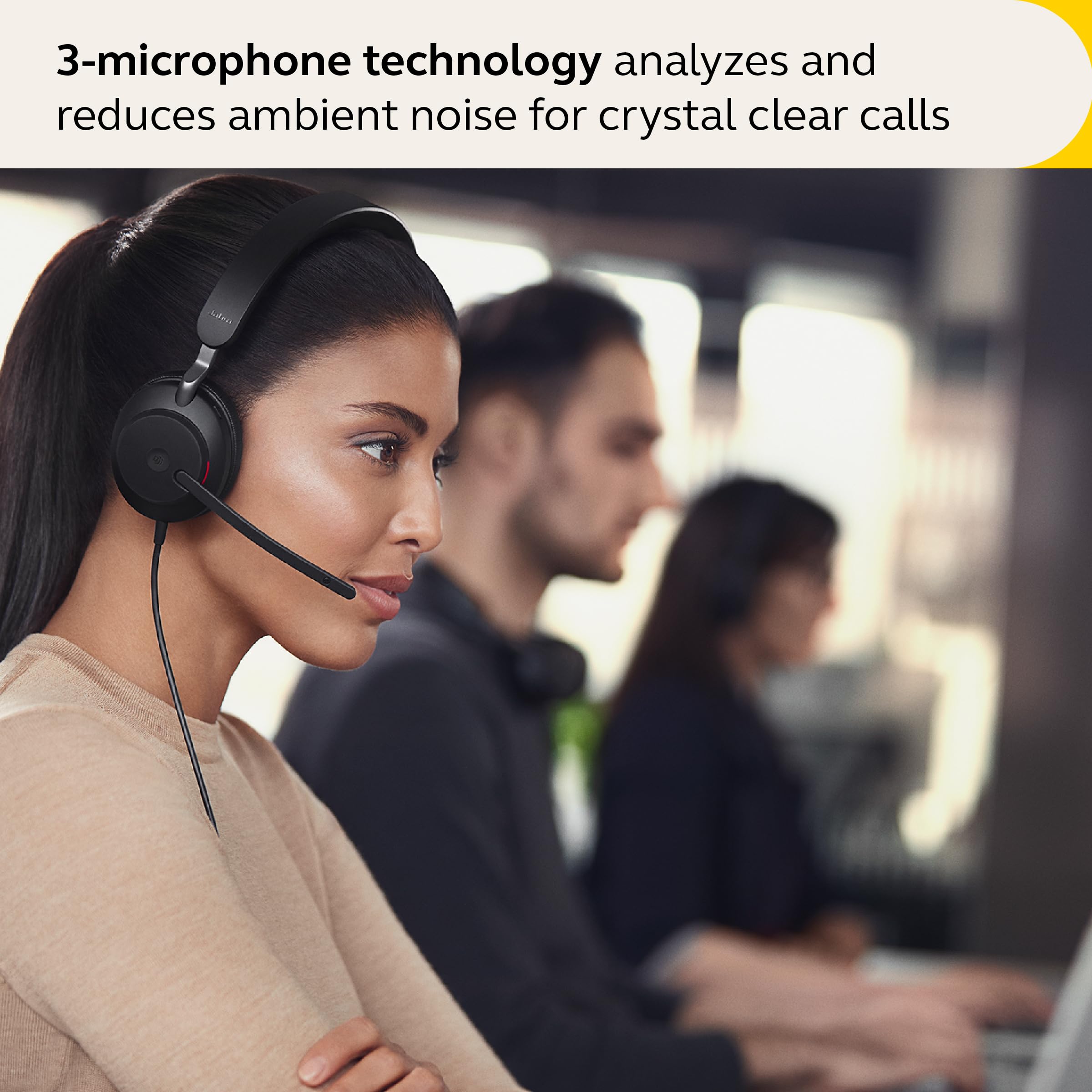 Jabra Evolve2 40 SE Wired Mono Noise-Cancelling Headset with 3-Mic Call Technology & USB-A Cable - Compatible with Zoom, Google Meet, Microsoft Teams & All UC Platforms - Black - Perfect for Remote Work, Online Meetings & Call Centers