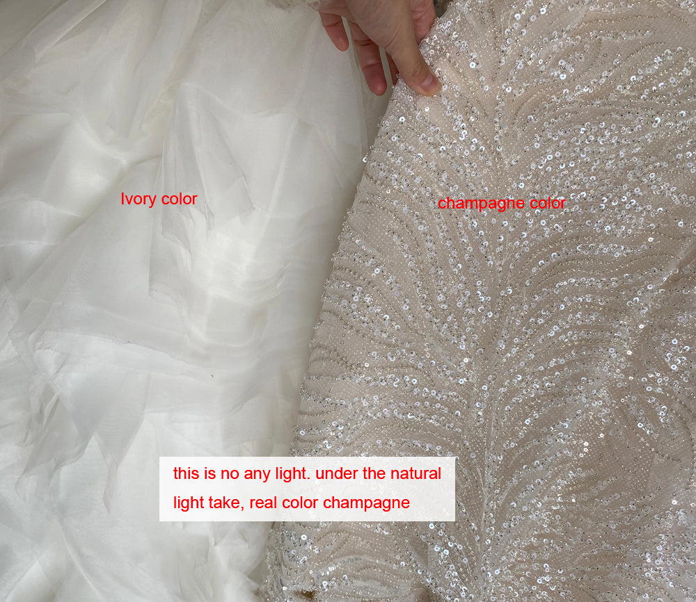 Stunning Long Lace Wedding Dress 2022 | V-Neckline Luxury Bridal Gown | High-Quality A-Line Silhouette | Perfect for Church Ceremony, Beach Wedding & Formal Reception
