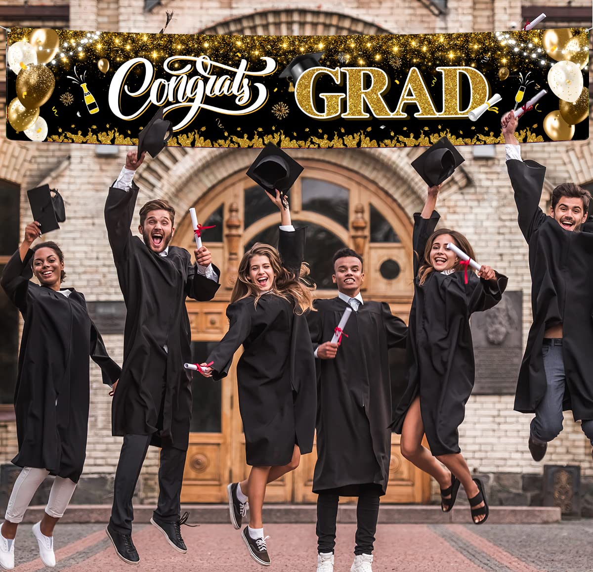 2025 Graduation Party Decorations - Congrats Grad Yard Sign Banner for Class of 2025 - Outdoor Lawn Decor for High School & College Graduation Celebrations