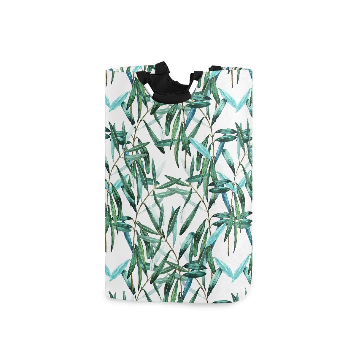 Foldable Laundry Bag with Handles - Watercolor Leaves Design Collapsible Laundry Basket for Bathroom Organization, Storage & Laundry Room Decor | Perfect for College Dorms, Travel & Home Use