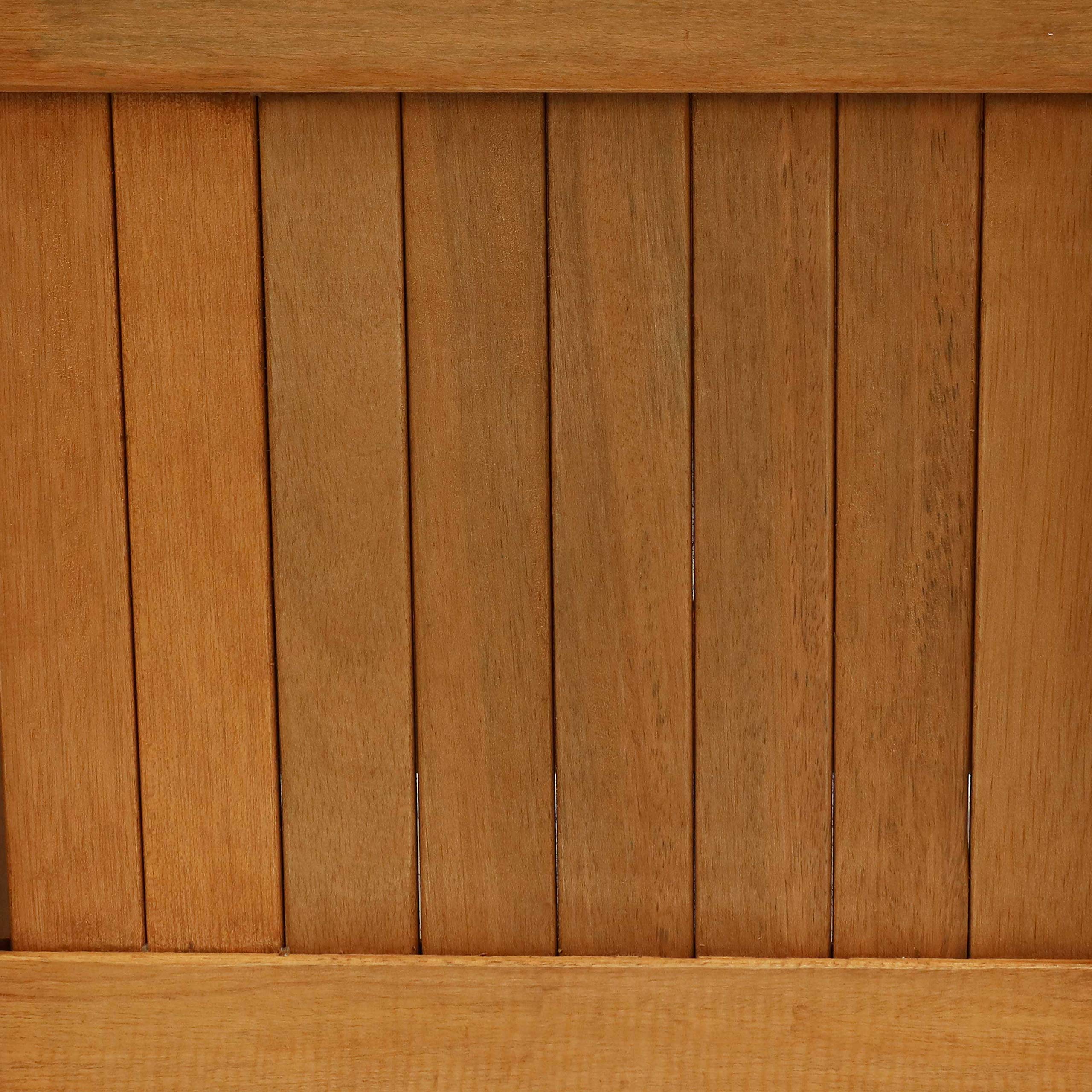 Sunnydaze 16-Inch Square Meranti Wood Planter Box with Teak Oil Finish - Set of 2 for Indoor/Outdoor Garden, Patio, and Balcony Decor