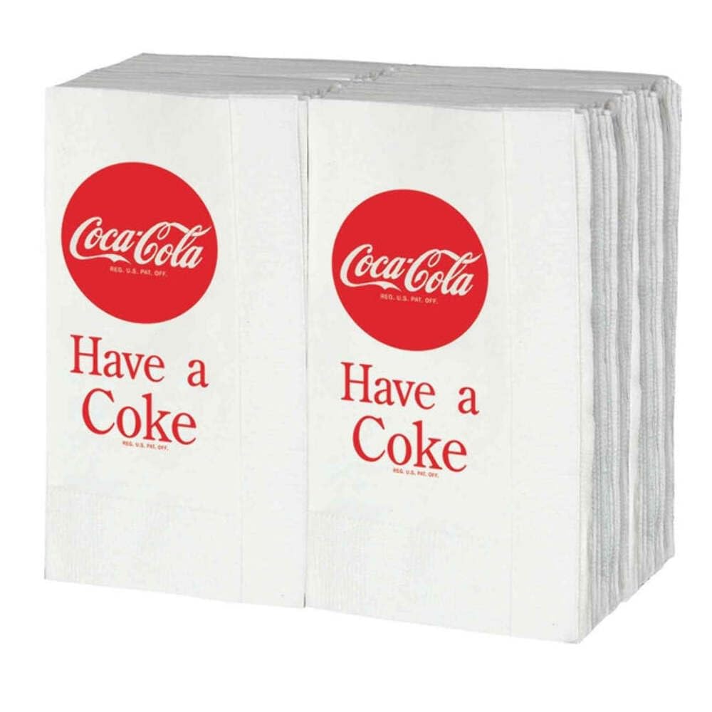 Premium Coca-Cola Branded Paper Napkins 100-Pack - Party, BBQ & Everyday Dining Essentials