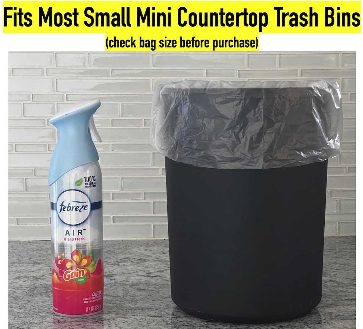 1.2 Gallon (5 Liter) Small Trash Bags - 440 Count Clear Plastic Wastebasket Liners for Bathroom, Home & Office Bins | Perfect for Kitchen, Bedroom, Bathroom & Office Waste Disposal